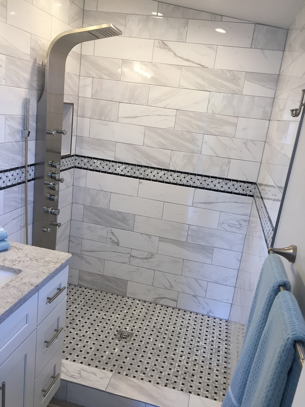 modern shower with knobs image