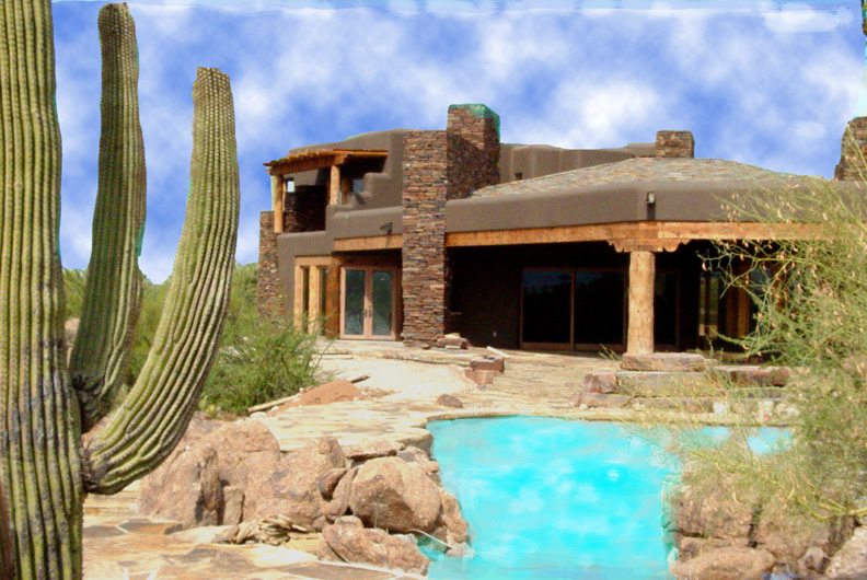 Adobe And Stone Home Exterior Image